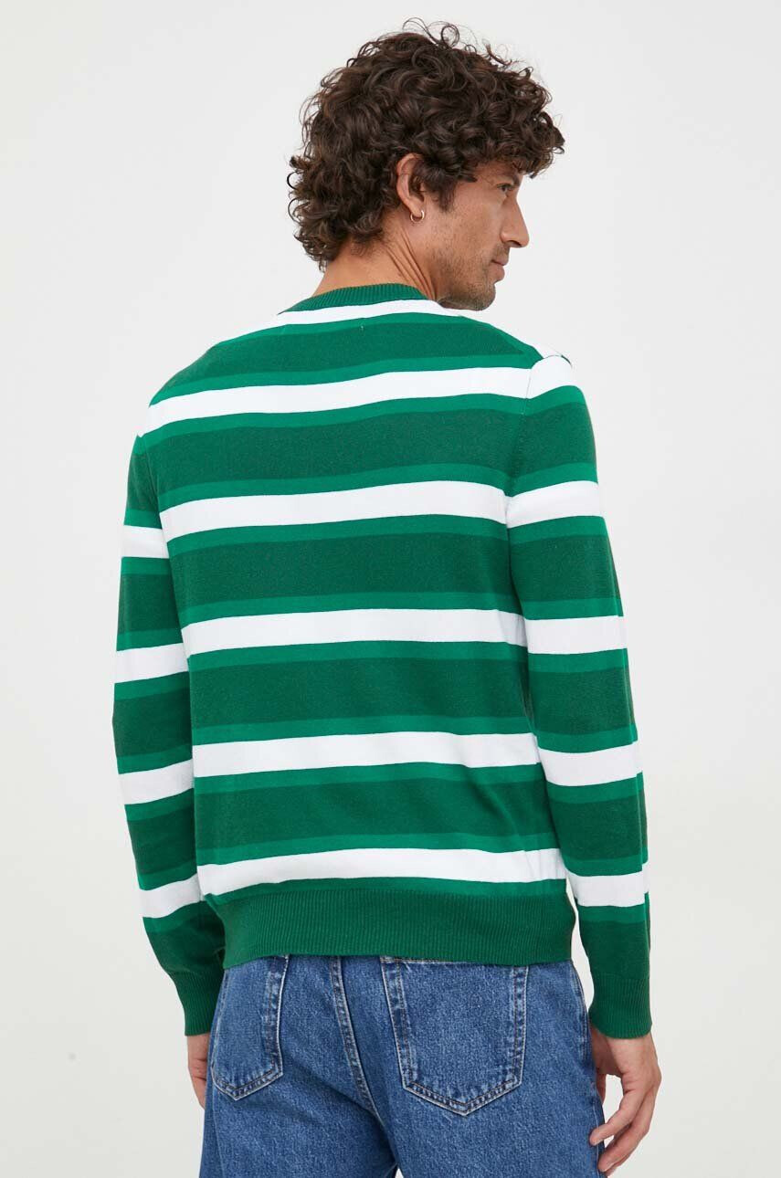 United Colors of Benetton pulover de bumbac culoarea verde light - Pled.ro