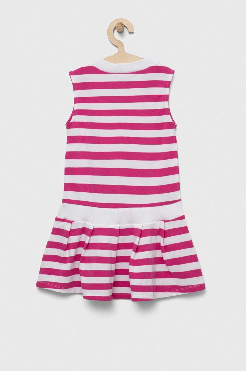 United Colors of Benetton rochie din bumbac pentru copii culoarea roz mini evazati - Pled.ro