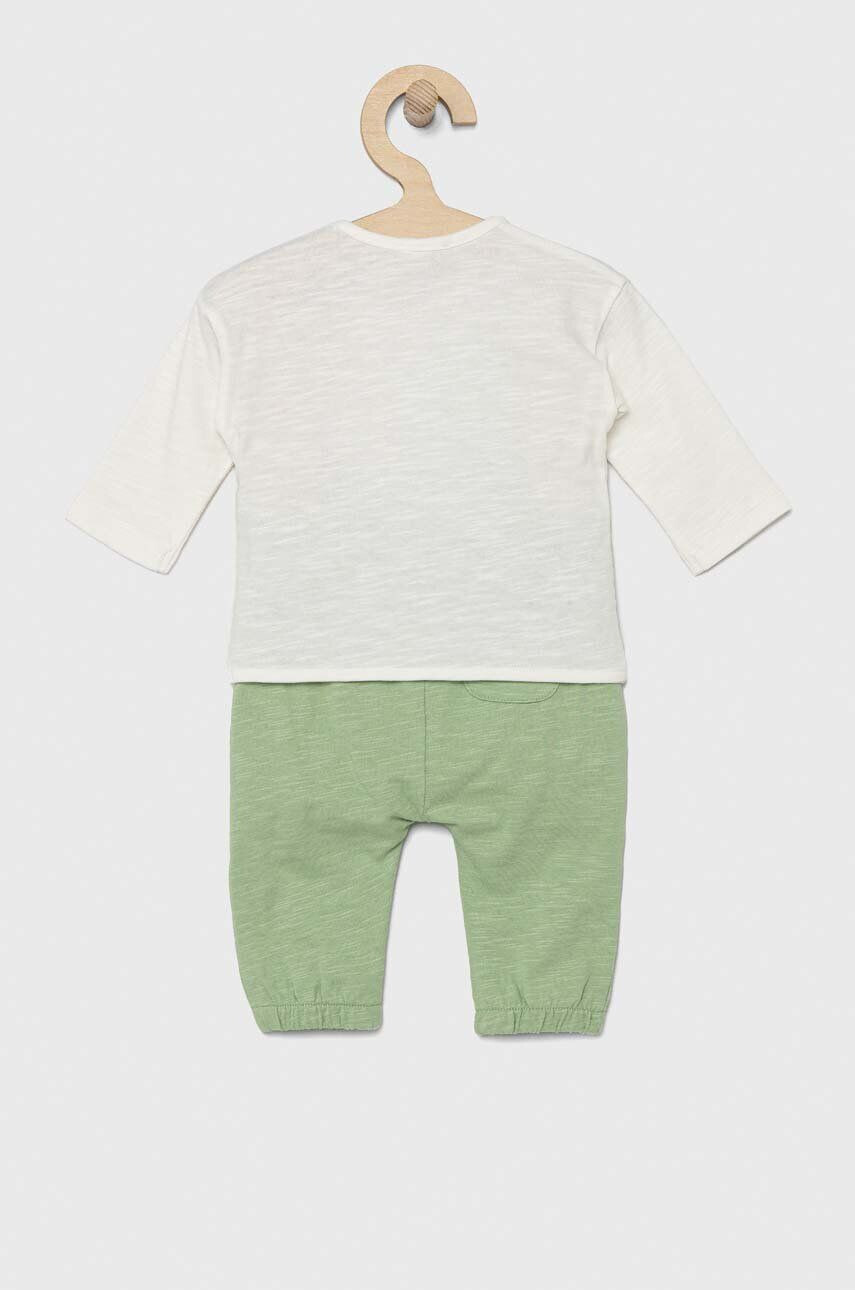 United Colors of Benetton set de bumbac pentru bebelusi culoarea verde - Pled.ro