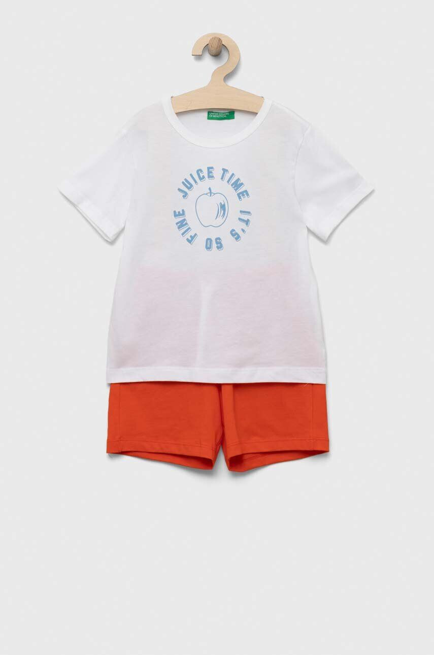 United Colors of Benetton set de bumbac pentru copii culoarea alb - Pled.ro