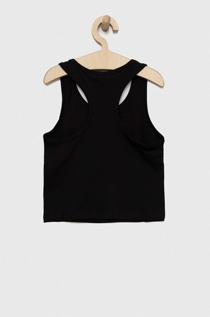 United Colors of Benetton top din bumbac pentru copii culoarea negru cu imprimeu - Pled.ro