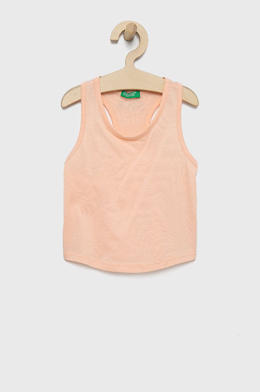 United Colors of Benetton top din bumbac pentru copii culoarea roz - Pled.ro