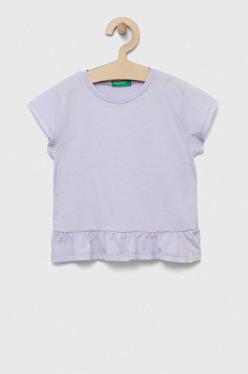 United Colors of Benetton tricou copii culoarea violet - Pled.ro