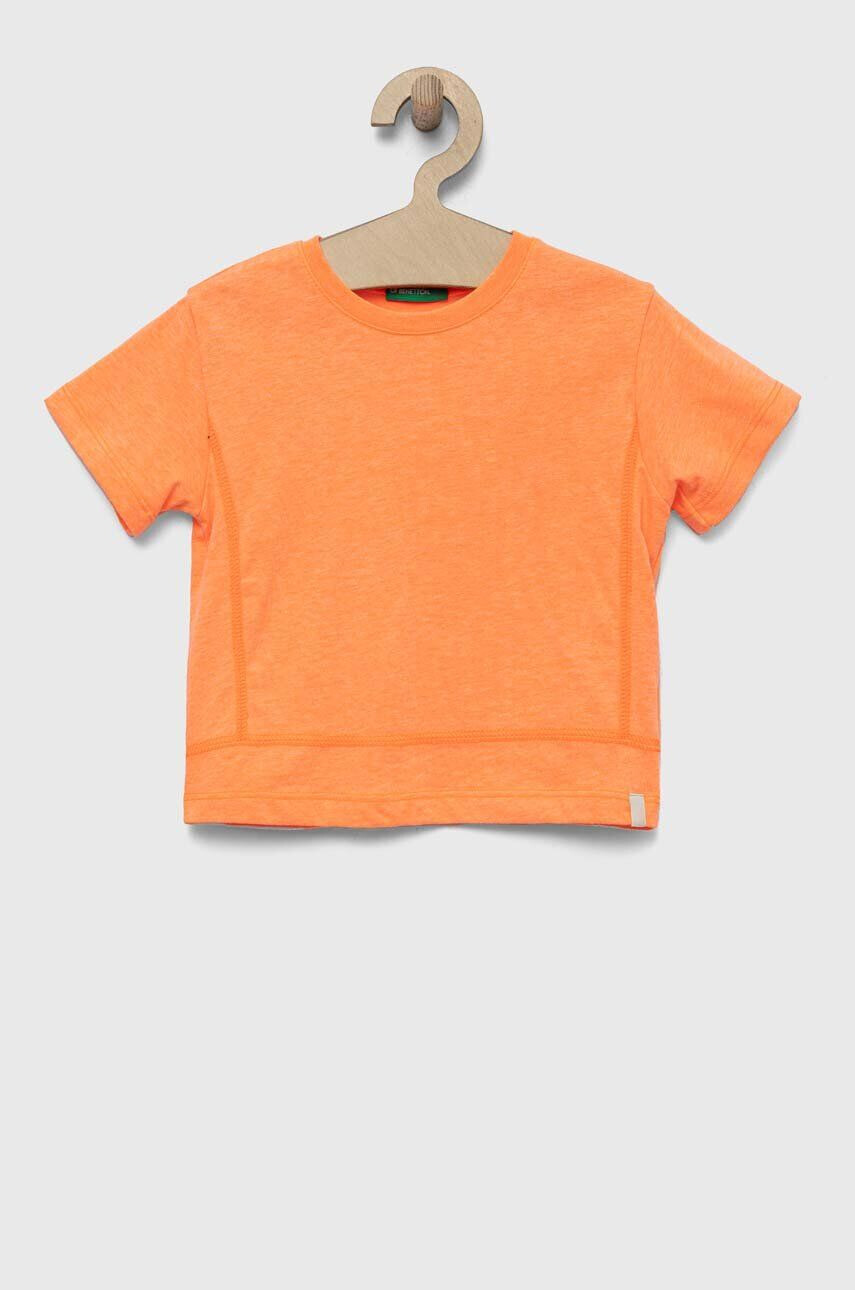 United Colors of Benetton tricou copii culoarea alb - Pled.ro