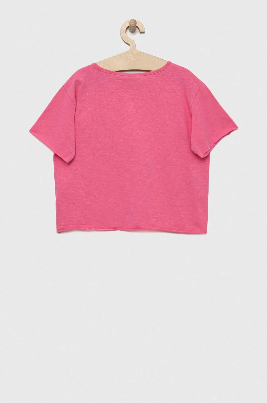 United Colors of Benetton tricou copii culoarea roz - Pled.ro