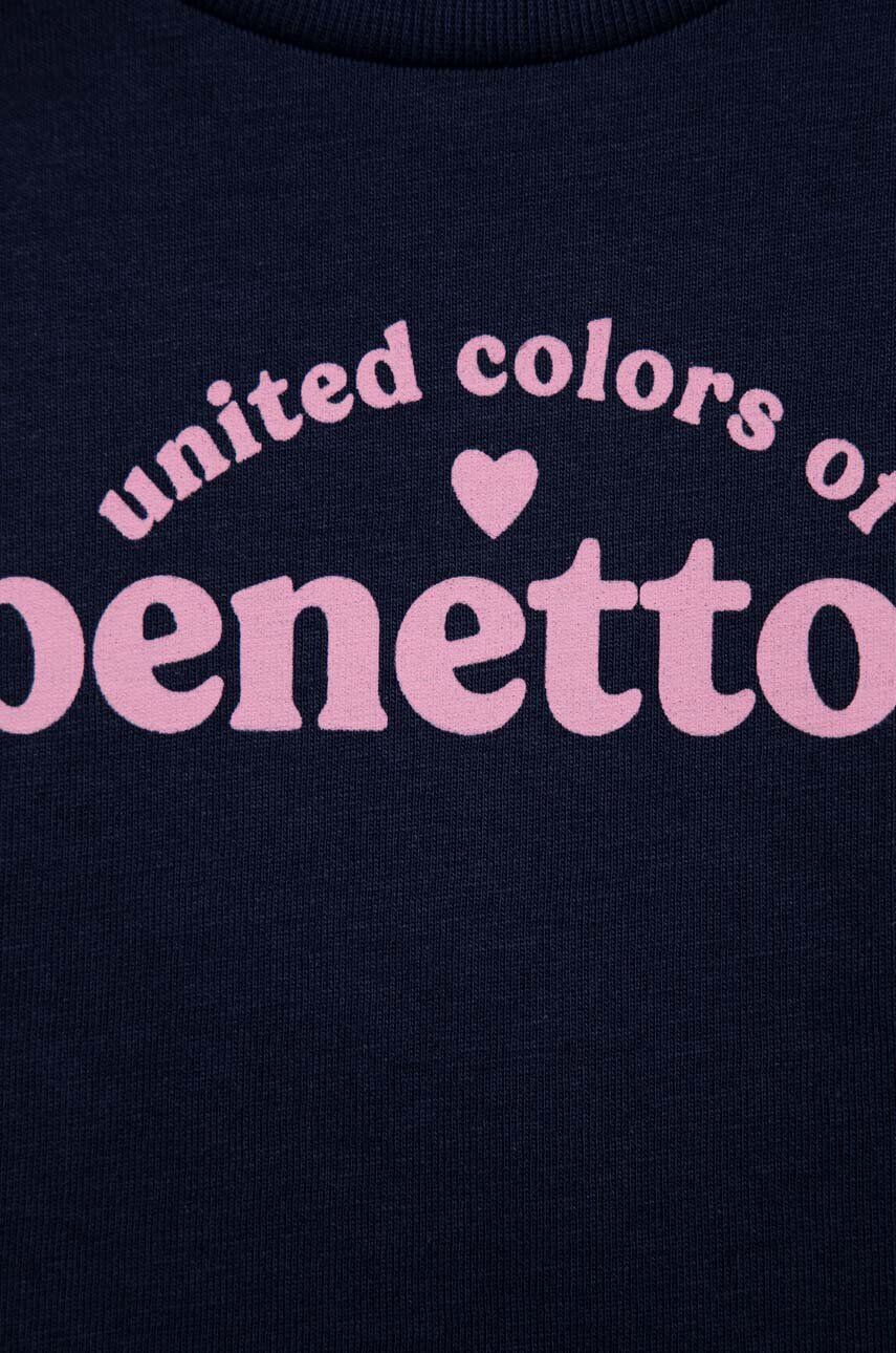 United Colors of Benetton tricou de bumbac pentru copii culoarea albastru marin - Pled.ro