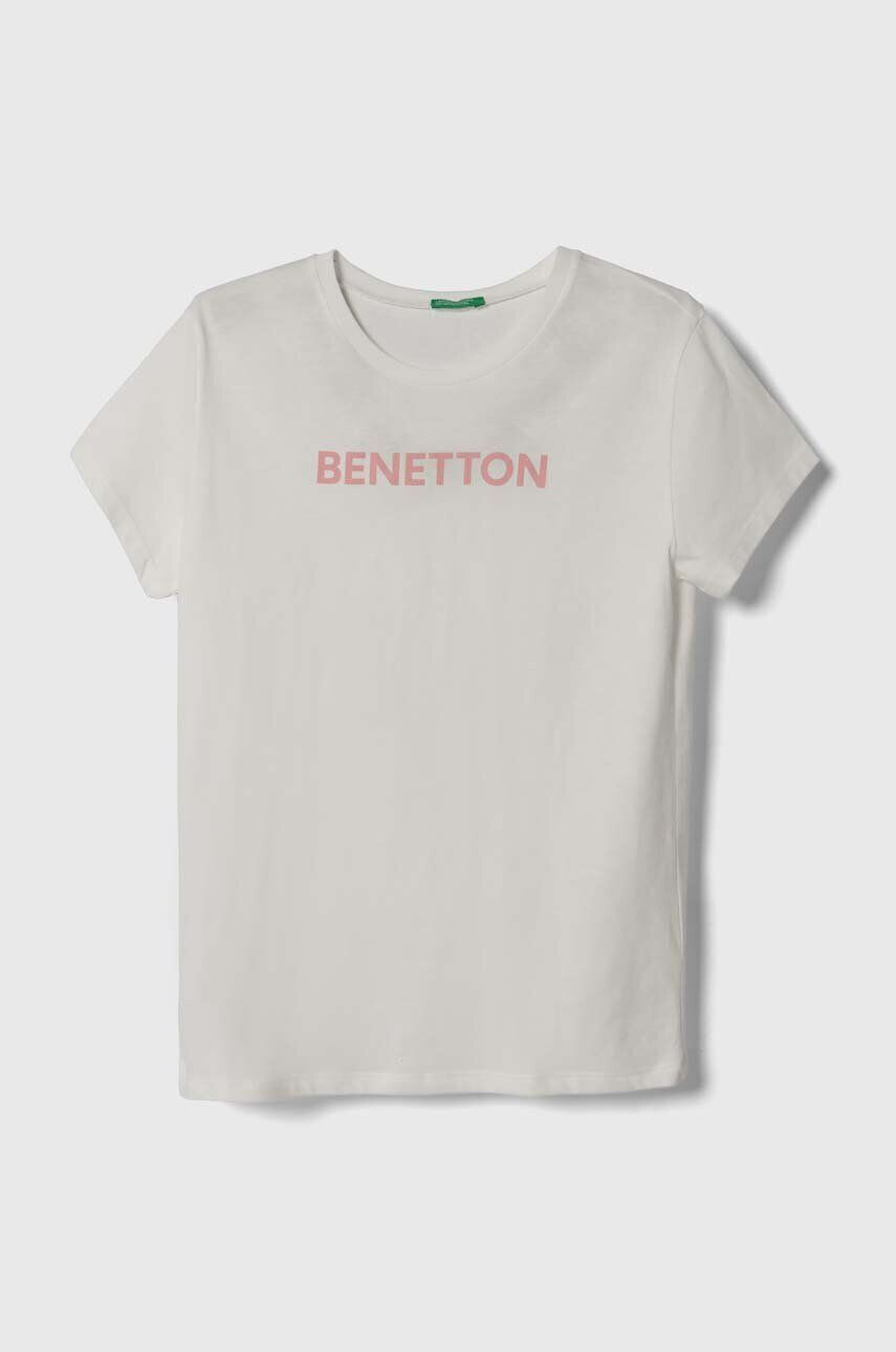 United Colors of Benetton tricou de bumbac pentru copii culoarea alb - Pled.ro