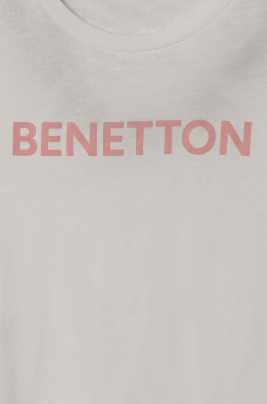 United Colors of Benetton tricou de bumbac pentru copii culoarea alb - Pled.ro