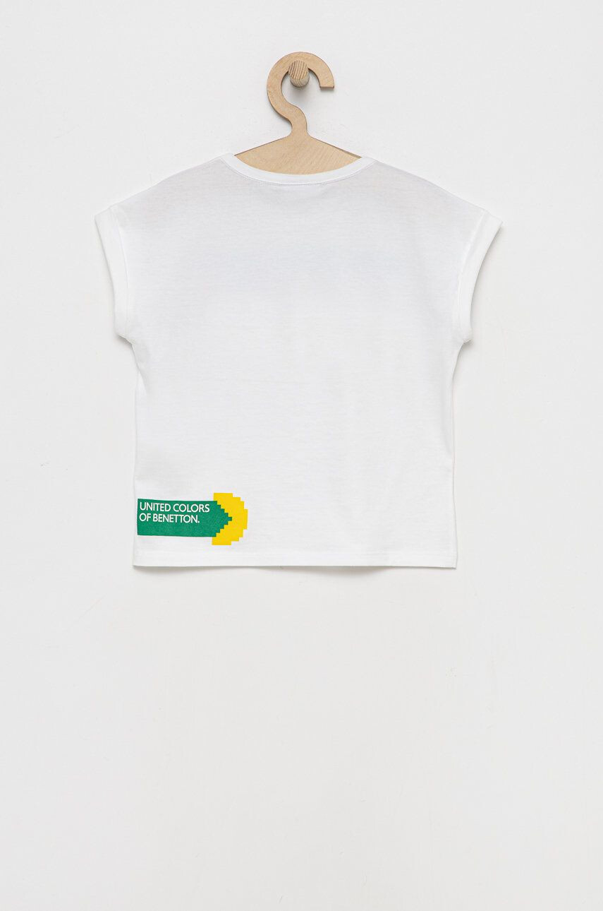 United Colors of Benetton tricou de bumbac pentru copii culoarea alb - Pled.ro