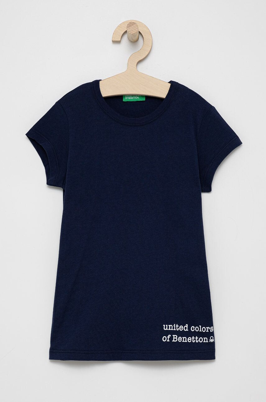 United Colors of Benetton tricou de bumbac pentru copii culoarea negru - Pled.ro