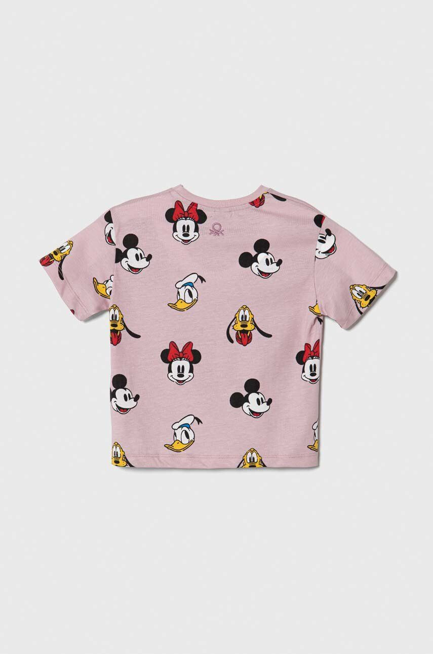 United Colors of Benetton tricou de bumbac pentru copii x Disney culoarea roz modelator - Pled.ro