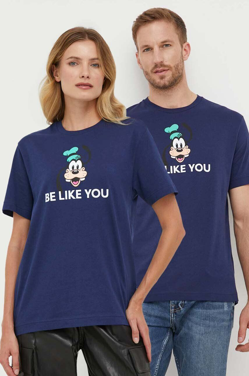 United Colors of Benetton tricou din bumbac x Disney culoarea albastru marin cu imprimeu - Pled.ro