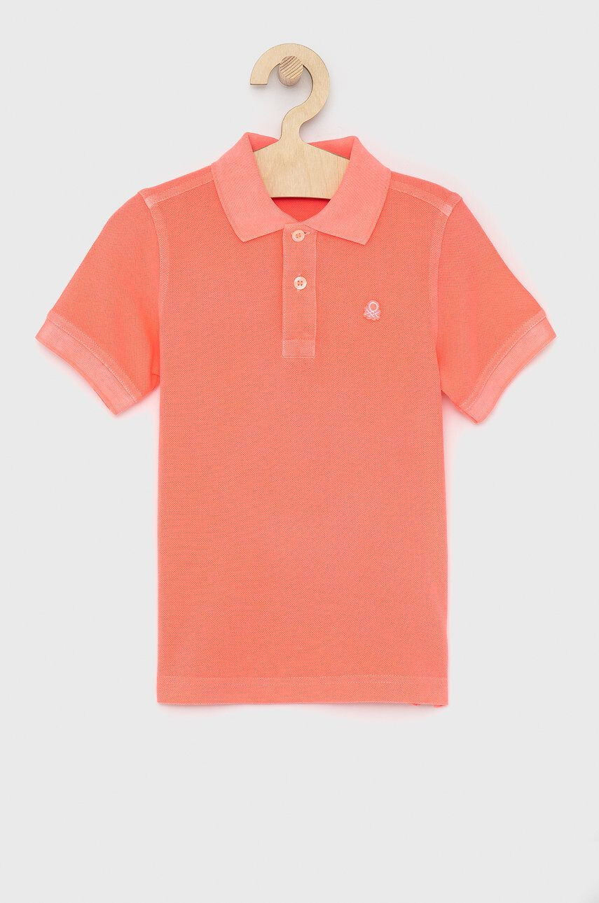 United Colors of Benetton tricou polo copii culoarea alb neted - Pled.ro