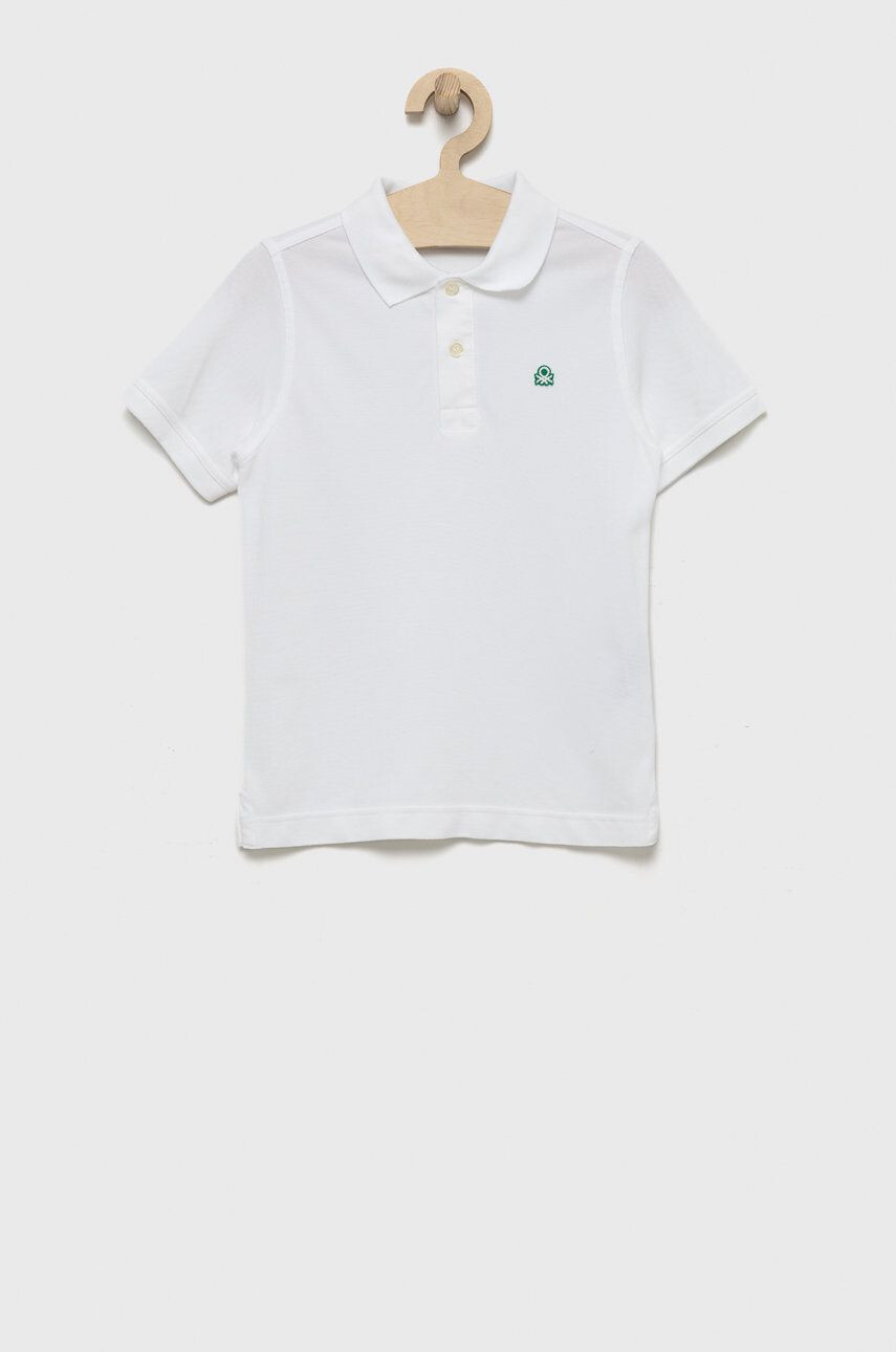 United Colors of Benetton tricouri polo din bumbac pentru copii neted - Pled.ro