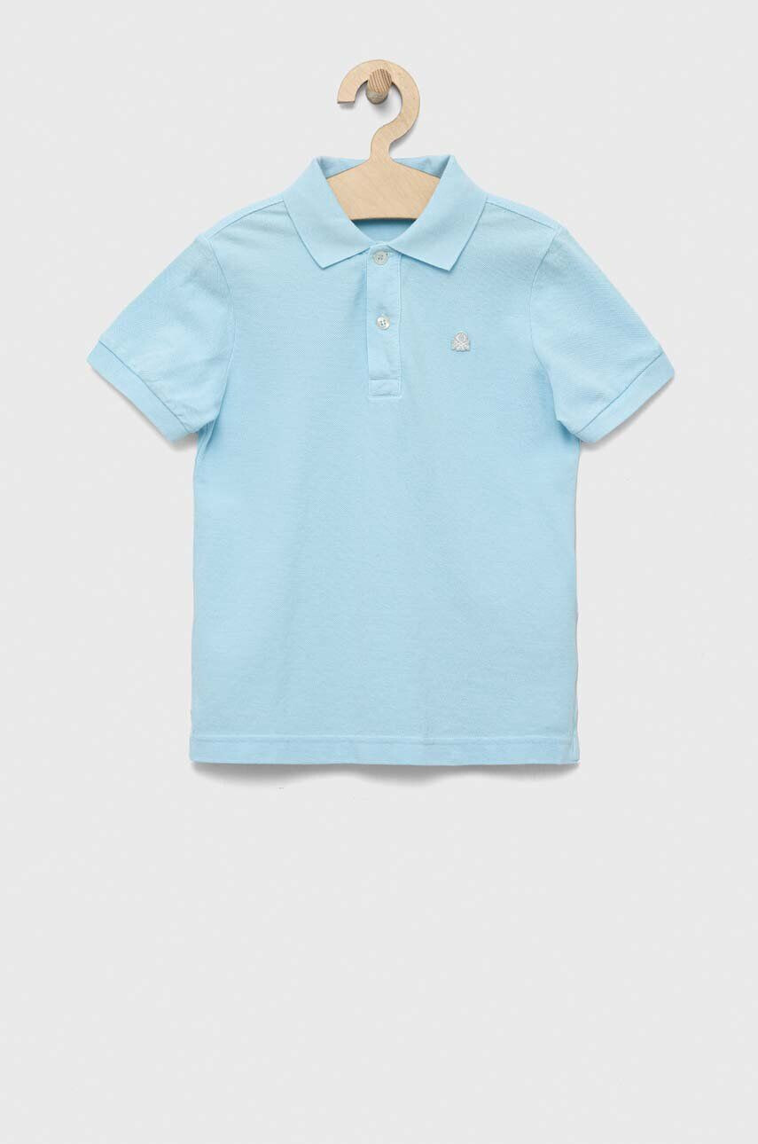 United Colors of Benetton tricouri polo din bumbac pentru copii culoarea alb modelator - Pled.ro