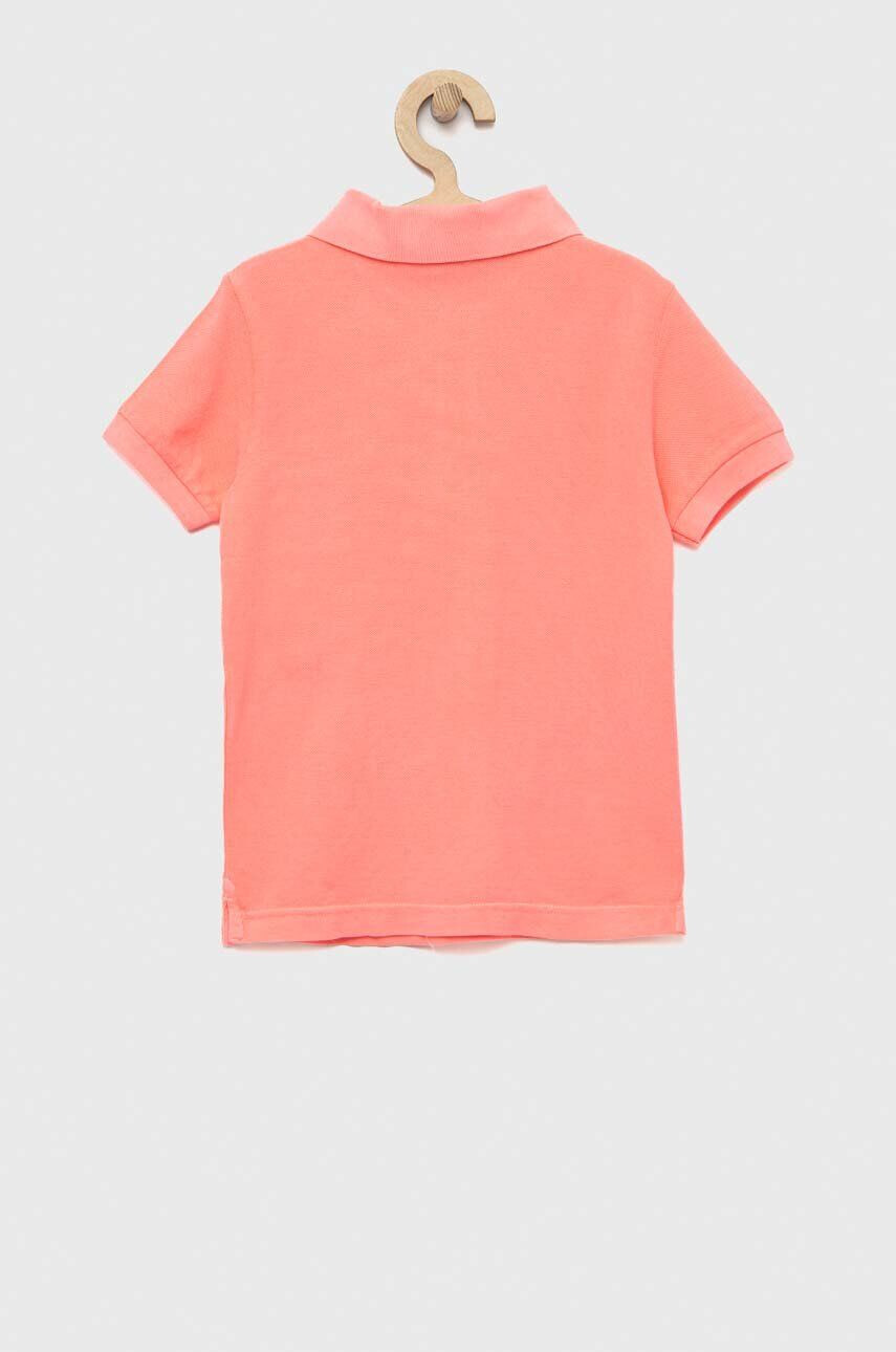 United Colors of Benetton tricouri polo din bumbac pentru copii culoarea roz neted - Pled.ro