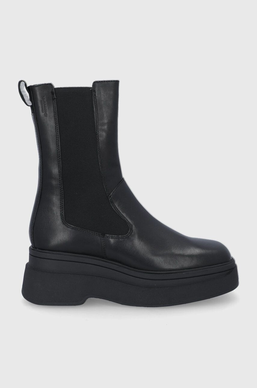 Vagabond Shoemakers Ghete Chelsea de piele femei culoarea negru cu platformă - Pled.ro