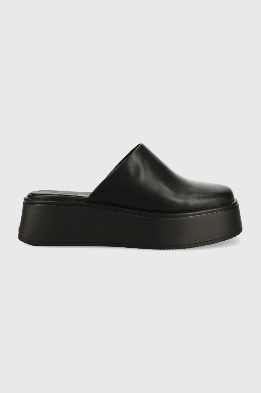 Vagabond Shoemakers slapi de piele Courtney femei culoarea negru cu platforma - Pled.ro