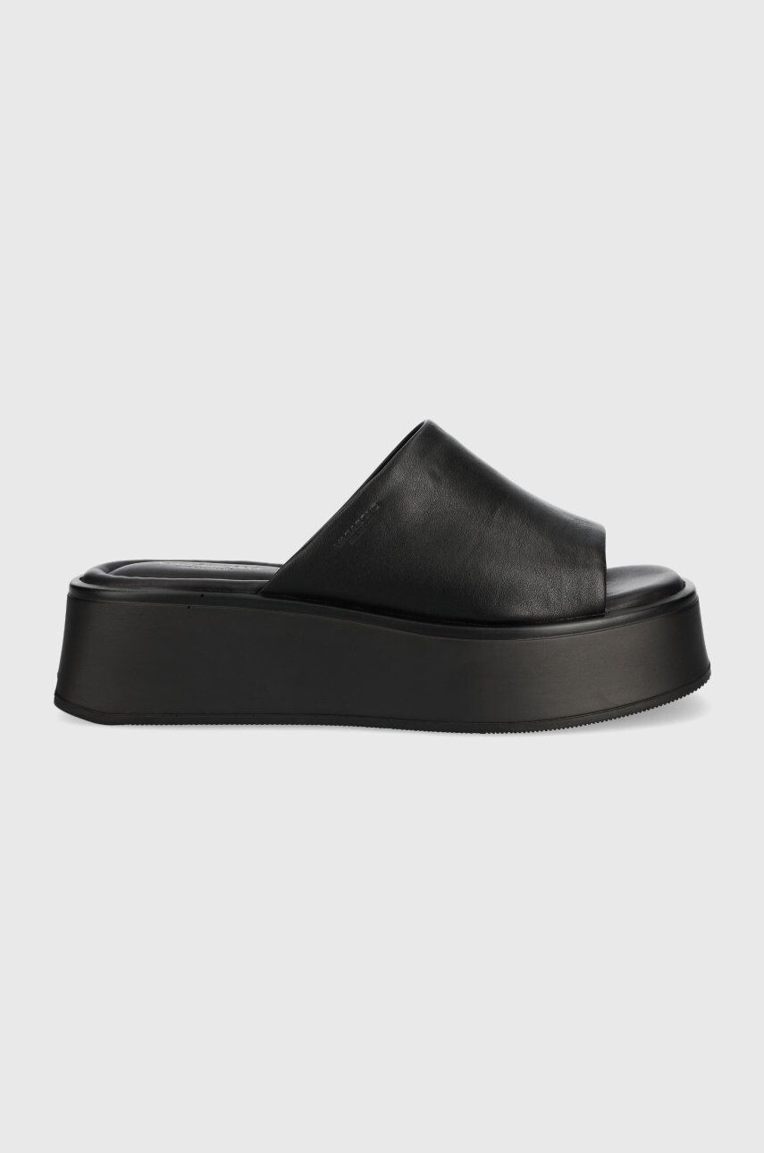 Vagabond Shoemakers slapi de piele Courtney femei culoarea negru cu platforma - Pled.ro