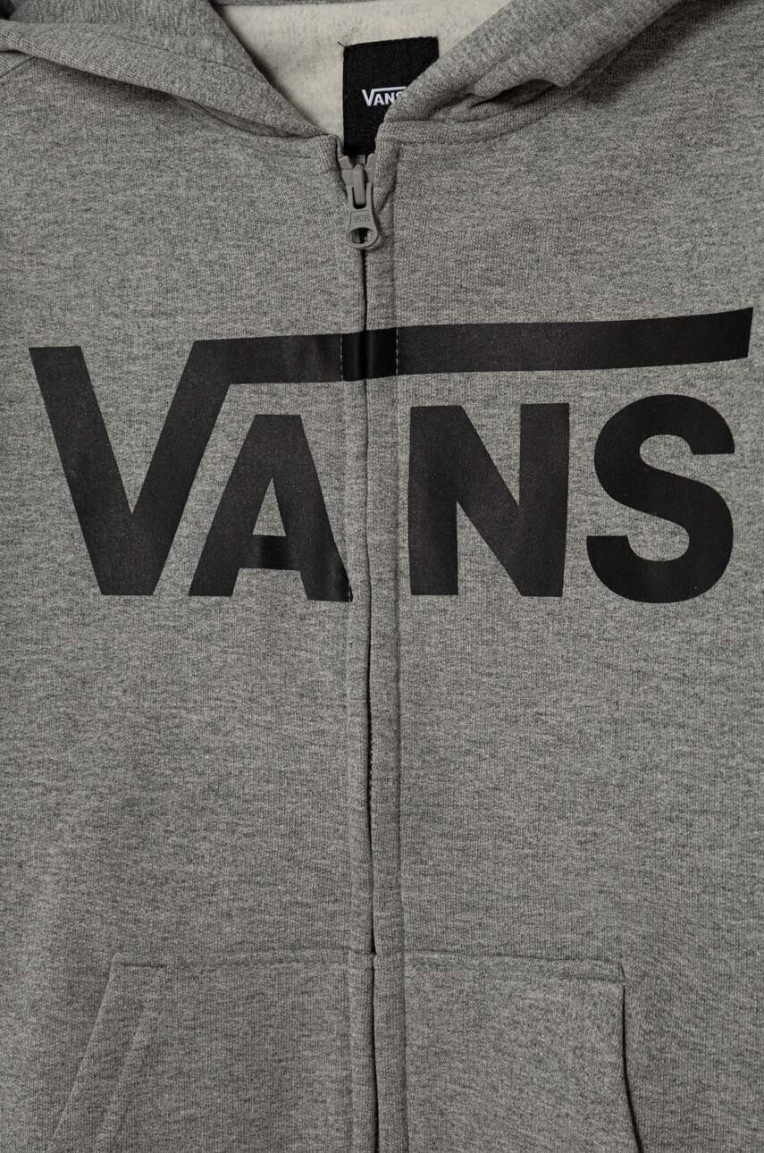 Vans bluza copii CLASSIC FZ culoarea gri cu glugă cu imprimeu - Pled.ro