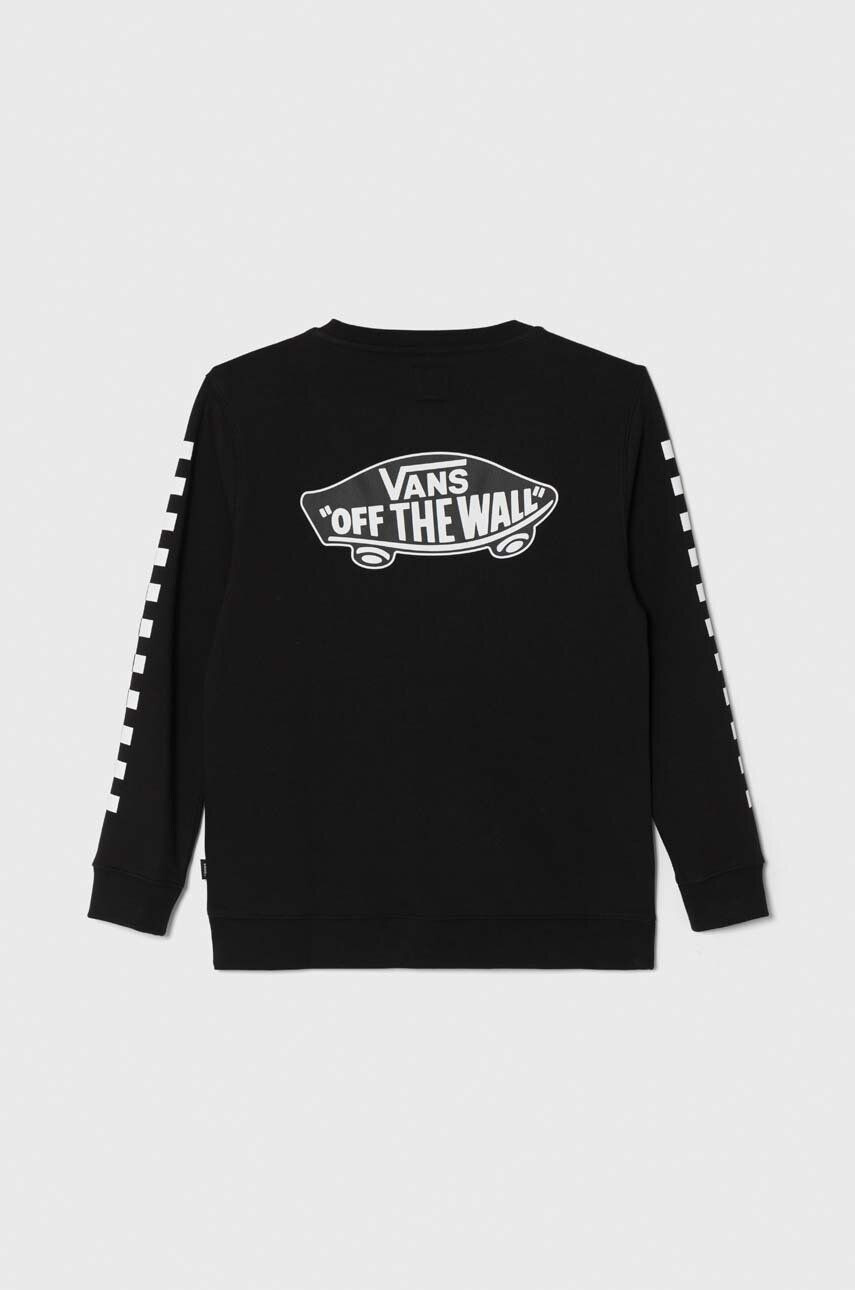 Vans bluza copii EXPOSITION CHECK CREW VN0008CBBLK1 culoarea negru modelator - Pled.ro