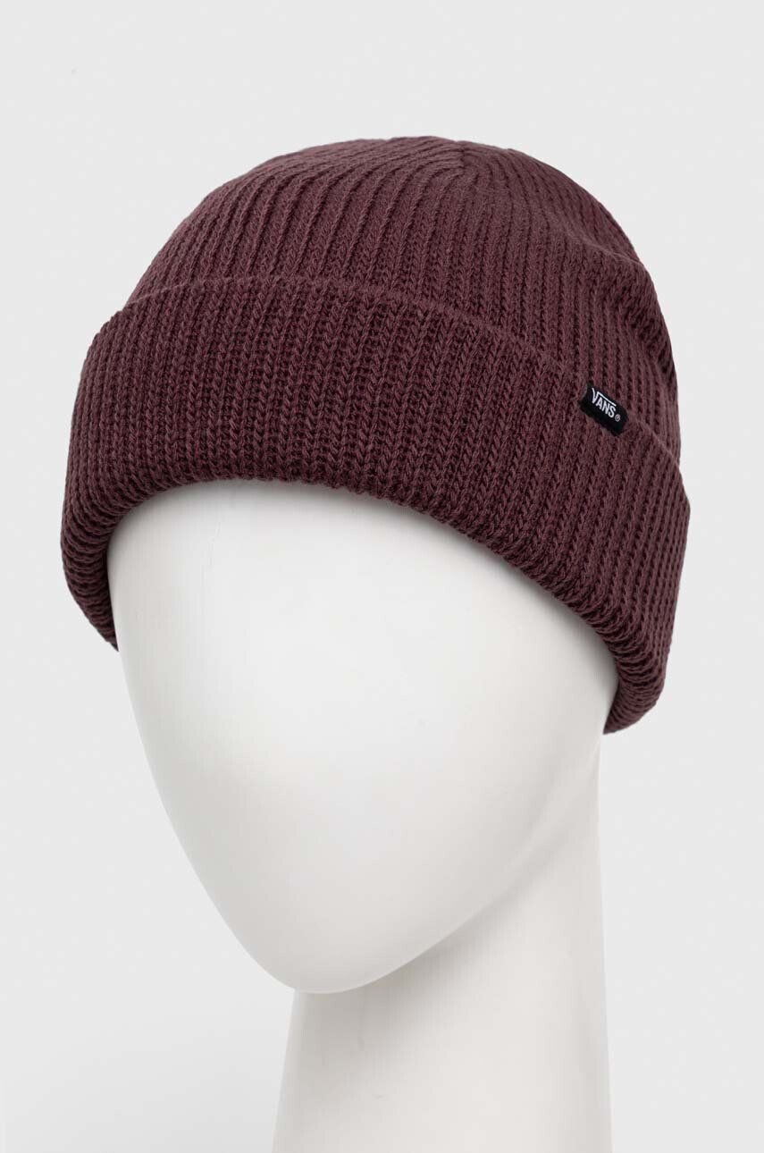 Vans caciula culoarea bordo din tricot gros - Pled.ro