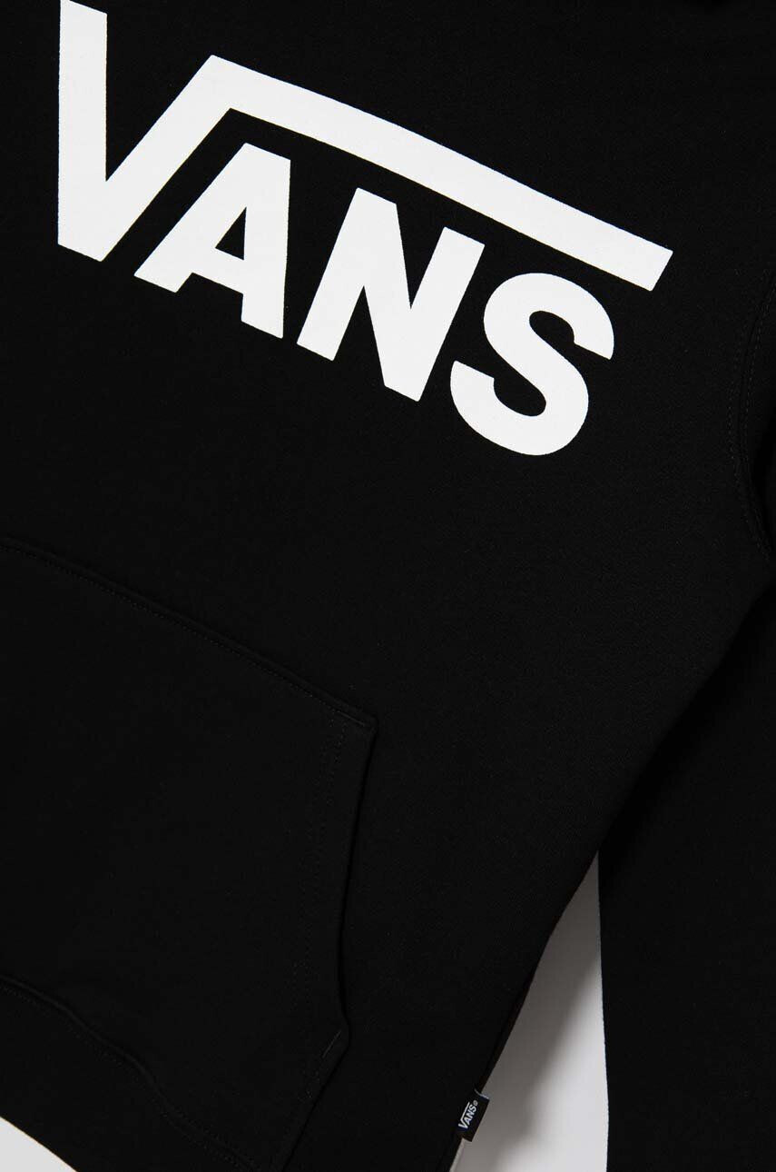 Vans hanorac de bumbac pentru copii CLASSIC PO culoarea negru cu glugă cu imprimeu - Pled.ro