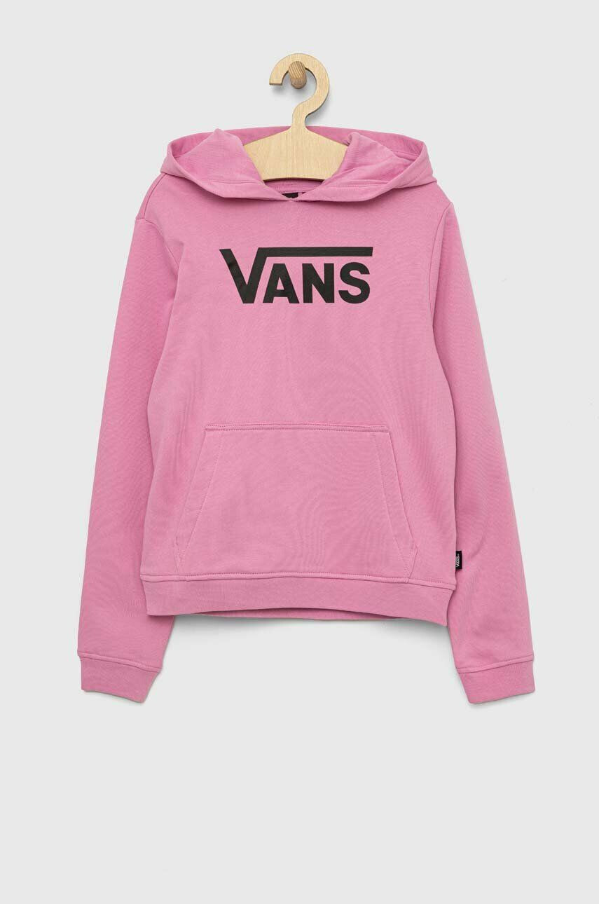 Vans hanorac de bumbac pentru copii GR FLYING V HOODIE G FLYV CYCLM culoarea violet cu glugă cu imprimeu - Pled.ro