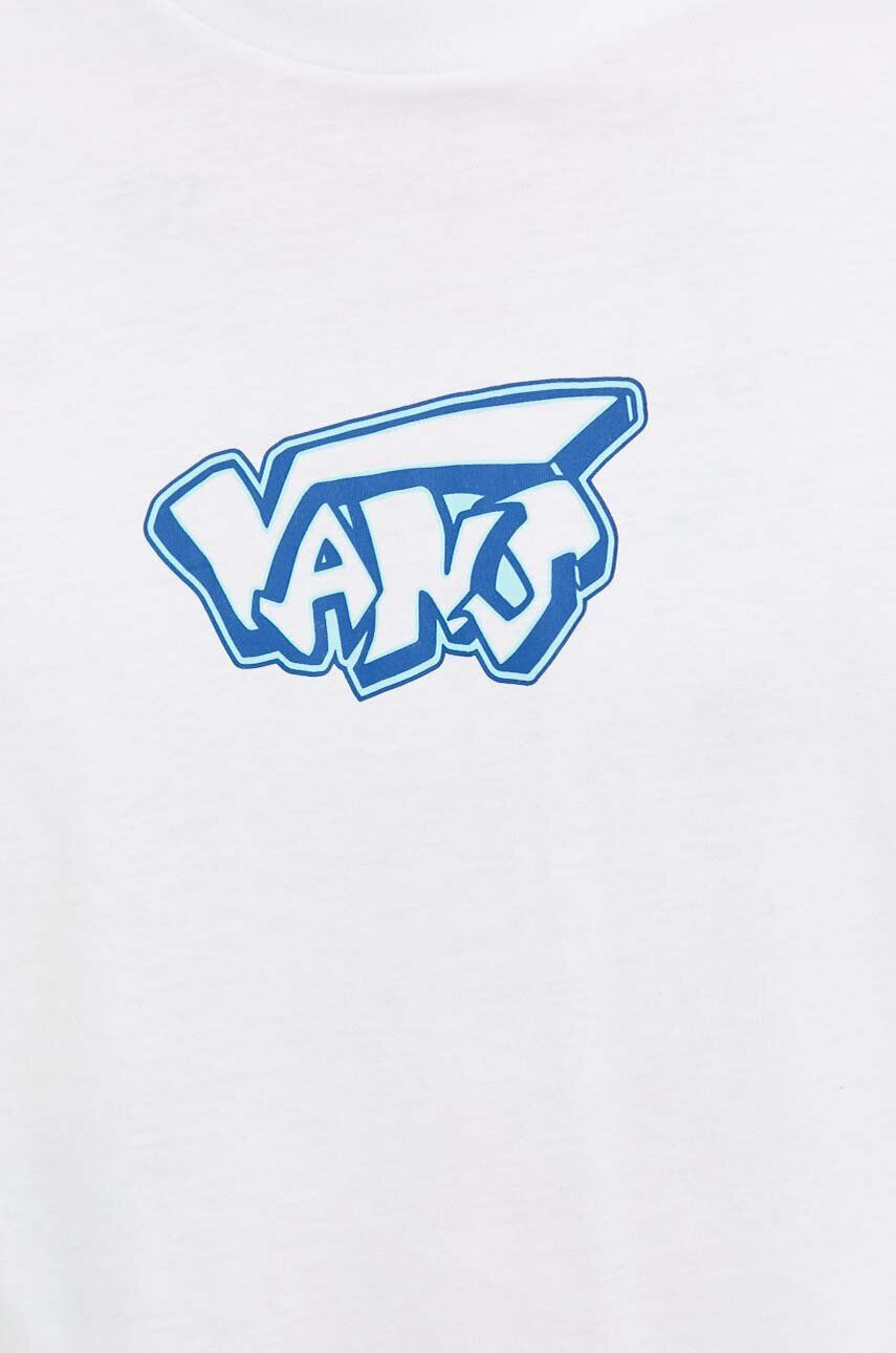 Vans longsleeve din bumbac culoarea alb - Pled.ro