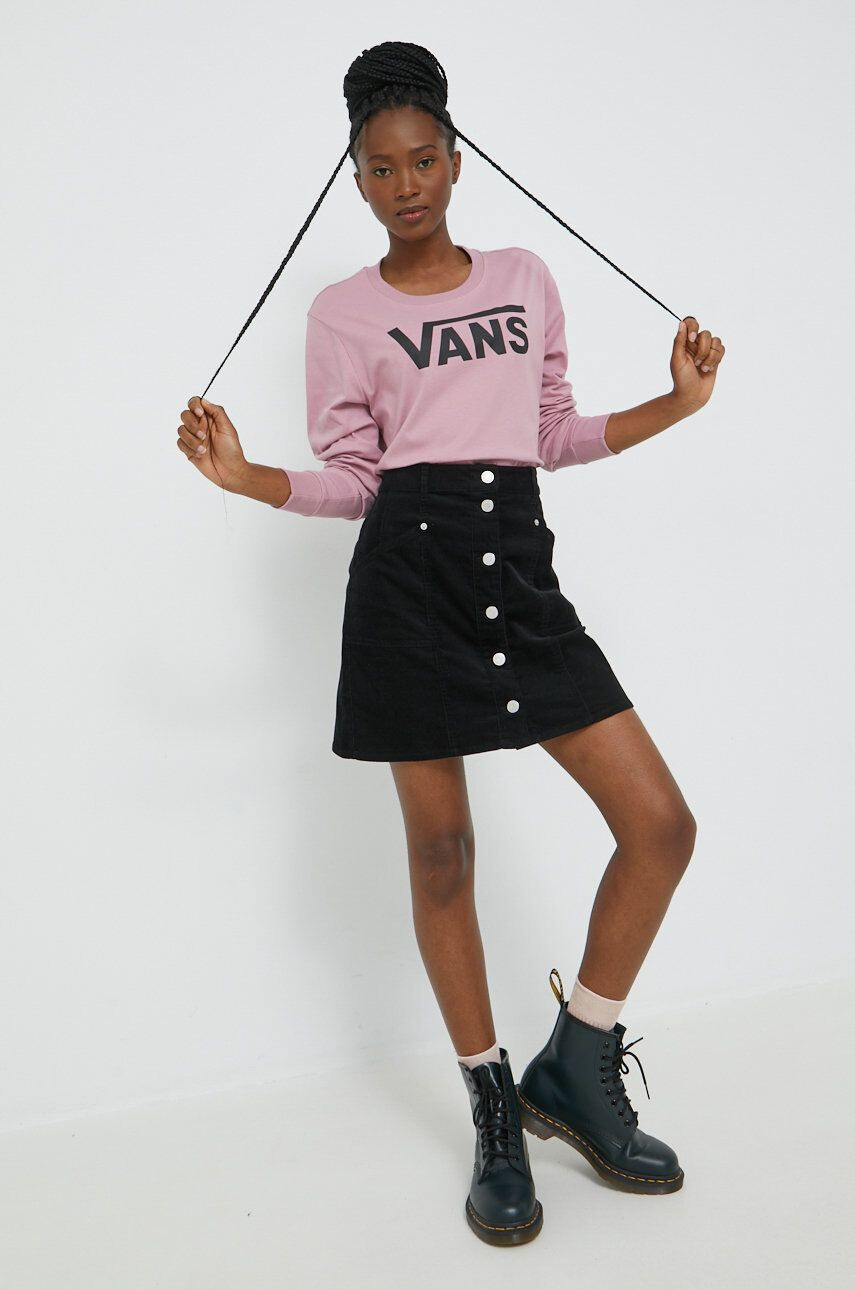 Vans longsleeve din bumbac culoarea roz - Pled.ro