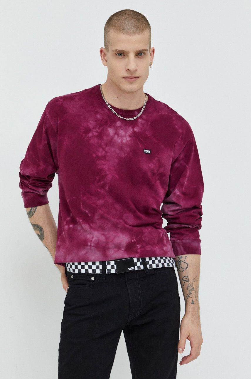 Vans longsleeve din bumbac culoarea gri - Pled.ro