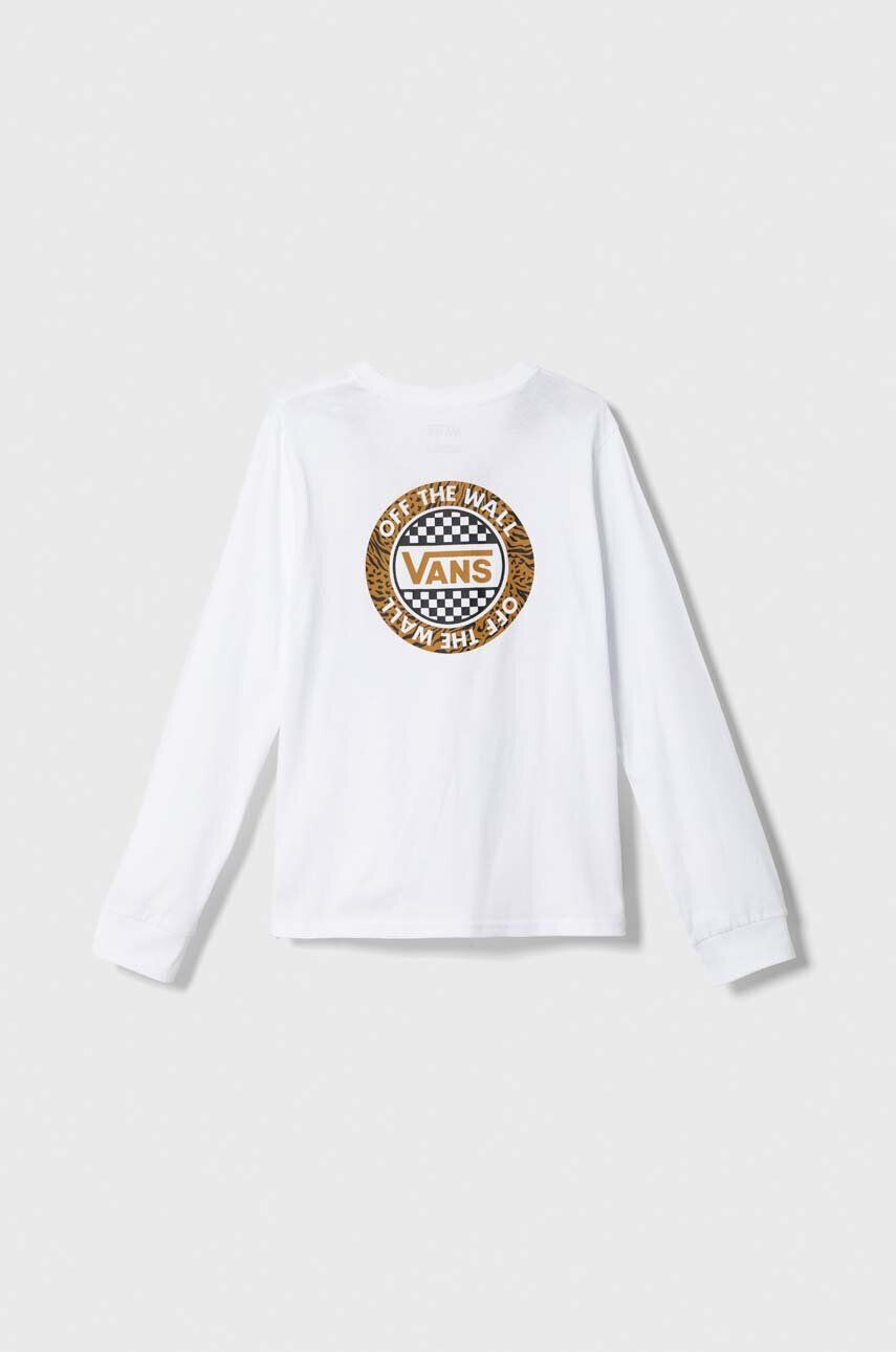 Vans longsleeve din bumbac pentru copii ANIMASH LS BFF VN000AEBWHT1 culoarea alb cu imprimeu - Pled.ro