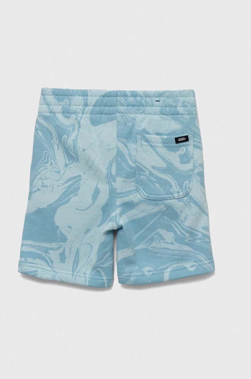 Vans pantaloni scurti copii MARBLE FLEECE SHORT BLUE GLOW talie reglabila - Pled.ro