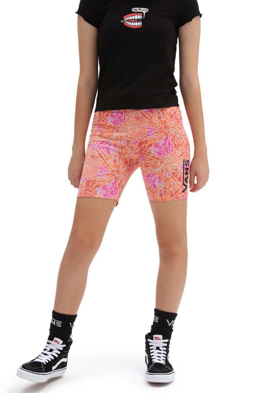 Vans pantaloni scurti copii ROSE CAMO PRINT LEGGING CYCLAMEN culoarea portocaliu modelator - Pled.ro