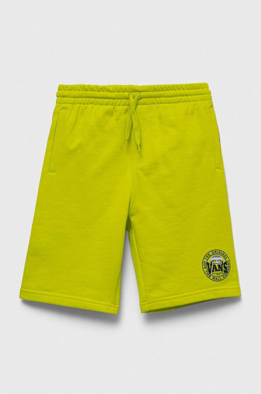 Vans pantaloni scurți din bumbac pentru copii OFF THE WALL COMPANY FL EVENING PRIMROS culoarea verde talie reglabila - Pled.ro