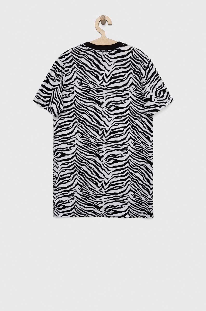 Vans rochie din bumbac pentru copii ZEBRA DAZE RELAXED TEE White culoarea negru mini drept - Pled.ro