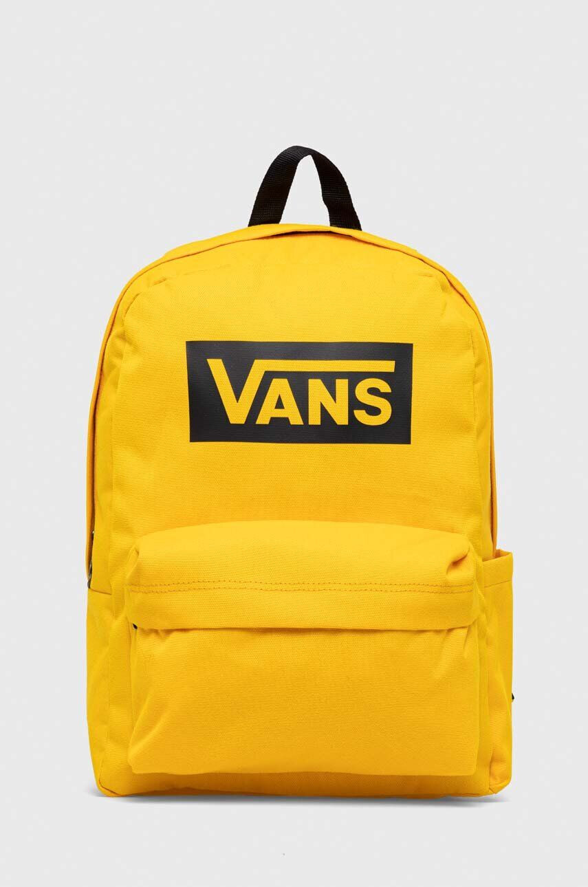 Vans rucsac culoarea galben mare cu imprimeu - Pled.ro