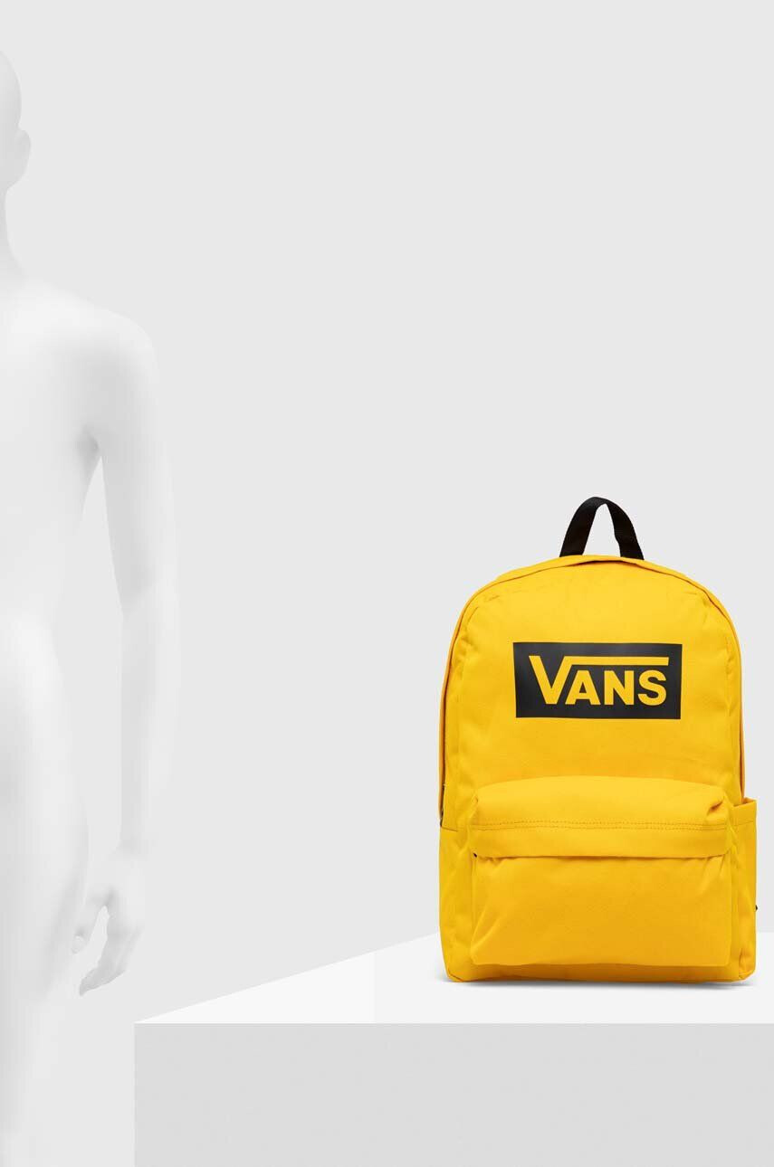 Vans rucsac culoarea galben mare cu imprimeu - Pled.ro