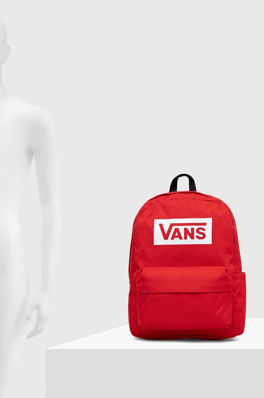 Vans rucsac Old Skool culoarea rosu mare cu imprimeu - Pled.ro