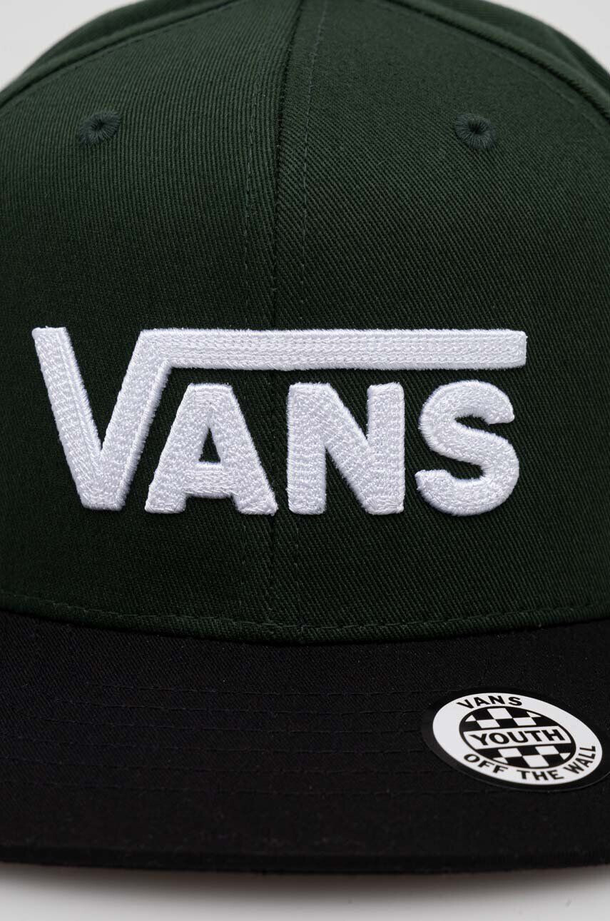 Vans șapcă din bumbac pentru copii BY DROP V II SNAPBACK BOYS culoarea verde cu imprimeu - Pled.ro