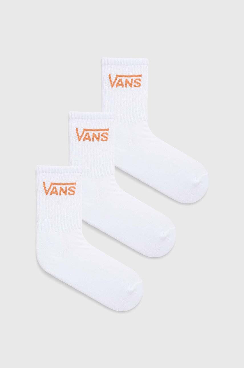 Vans sosete 3-pack femei culoarea alb - Pled.ro