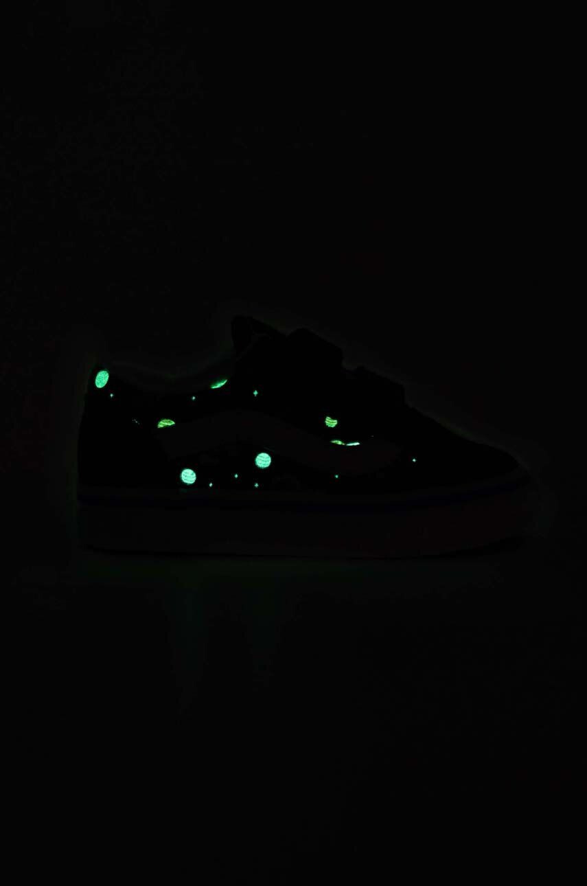 Vans tenisi copii TD Old Skool V GLOW BLKBU culoarea negru - Pled.ro