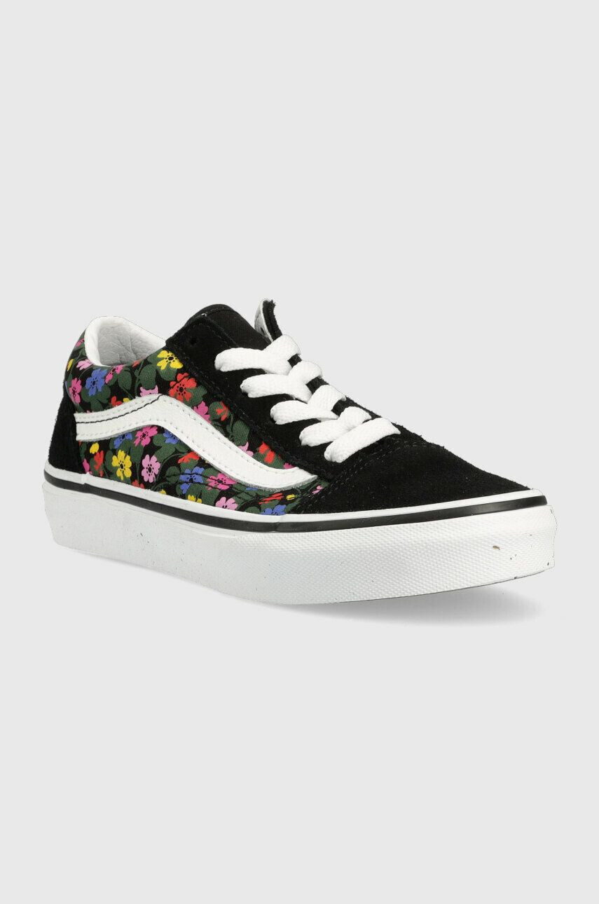 Vans tenisi copii UY Old Skool FLRL BLKWH culoarea negru - Pled.ro