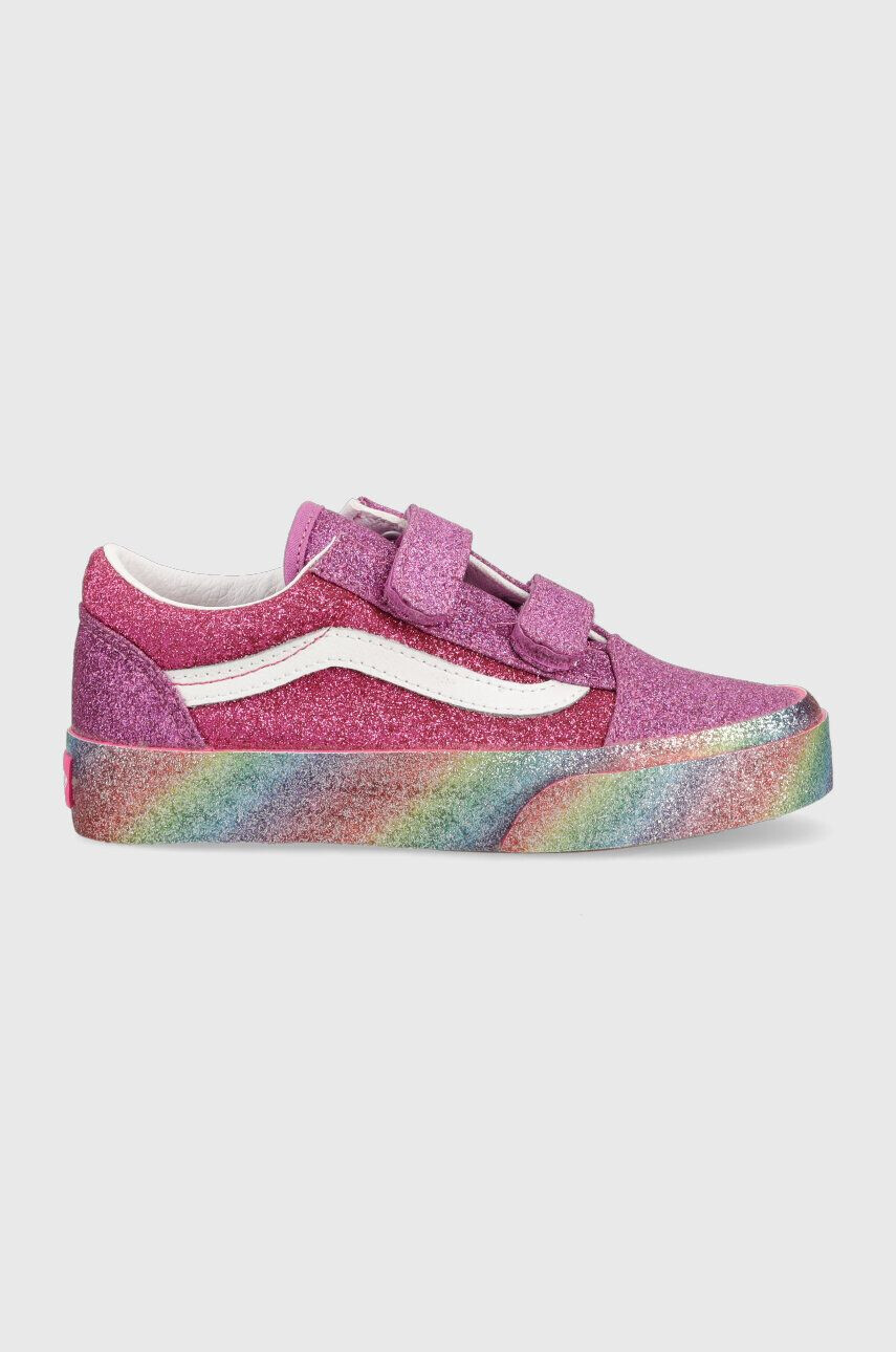 Vans tenisi copii UY Old Skool V GLIT MULTI culoarea violet - Pled.ro