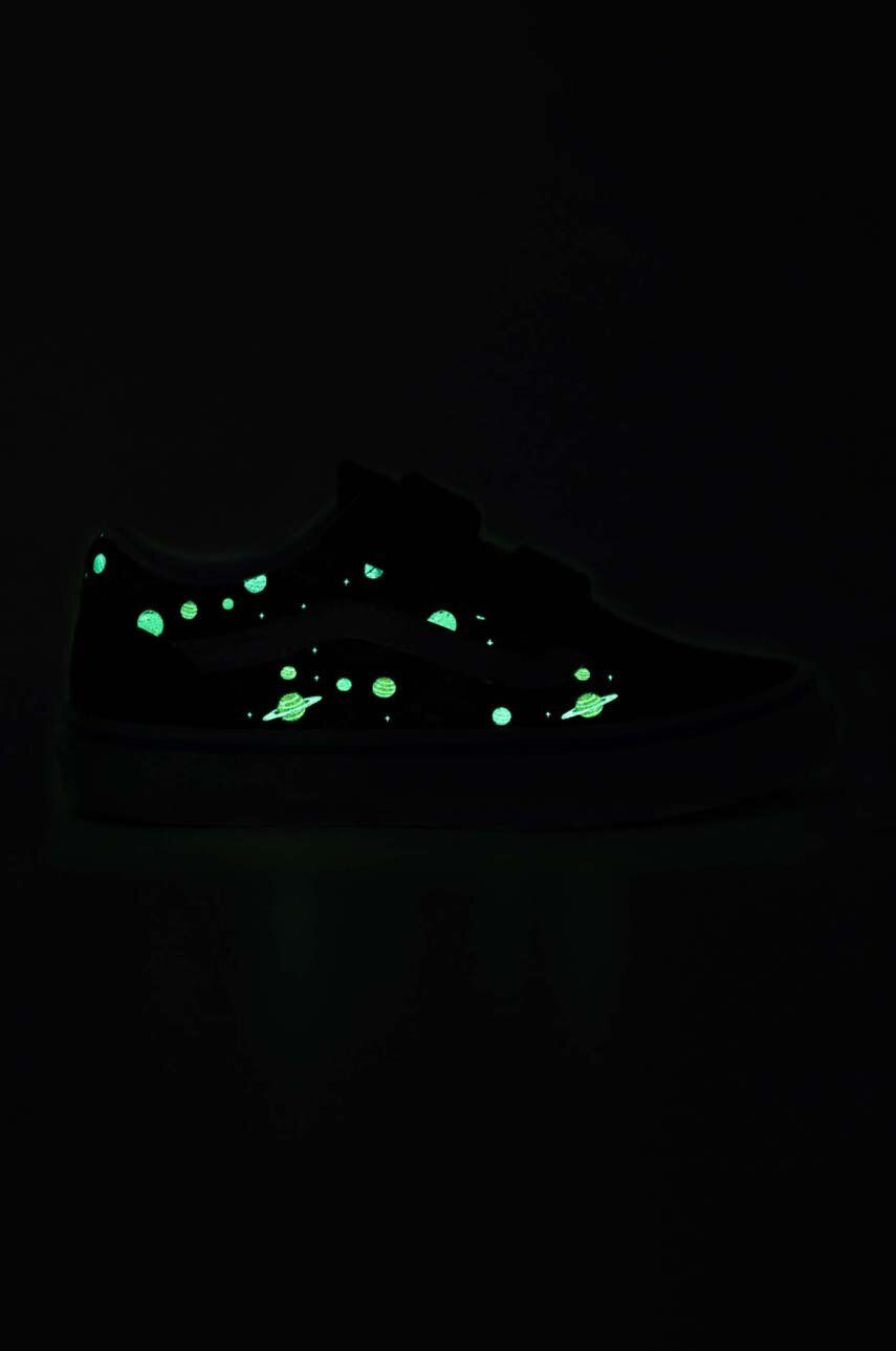 Vans tenisi copii UY Old Skool V GLOW BLKBU culoarea negru - Pled.ro