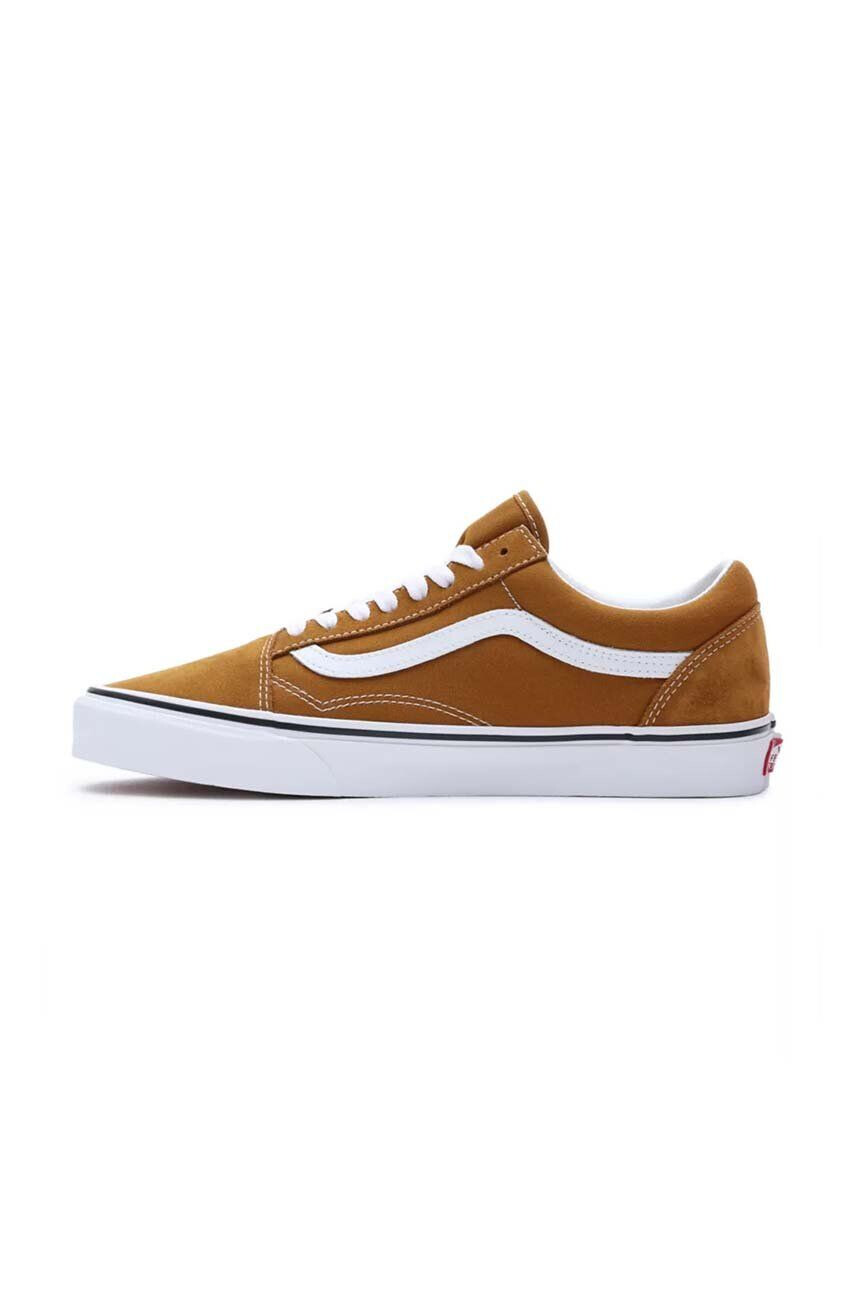 Vans tenisi din piele intoarsa Old Skool culoarea maro VN0005UF1M71 - Pled.ro