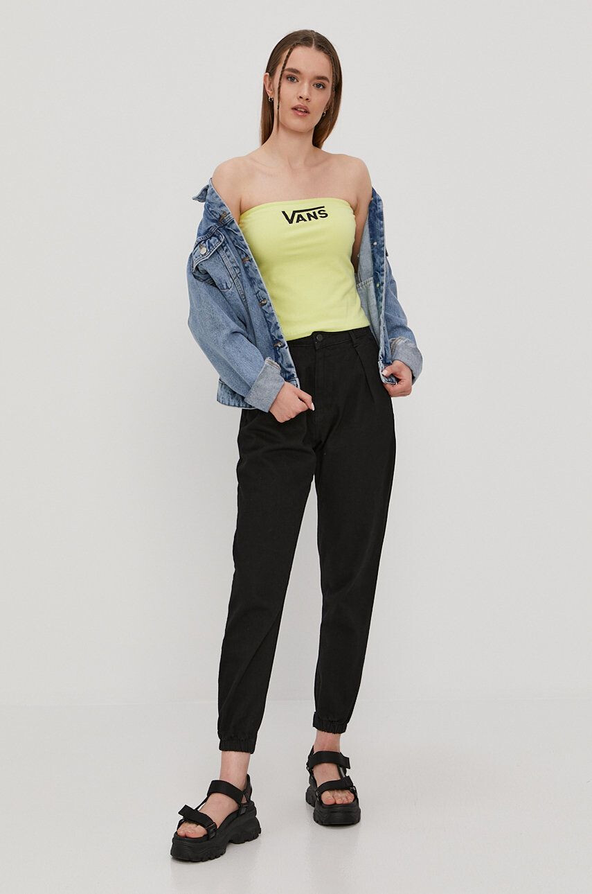 Vans Top femei culoarea verde cold shoulder - Pled.ro