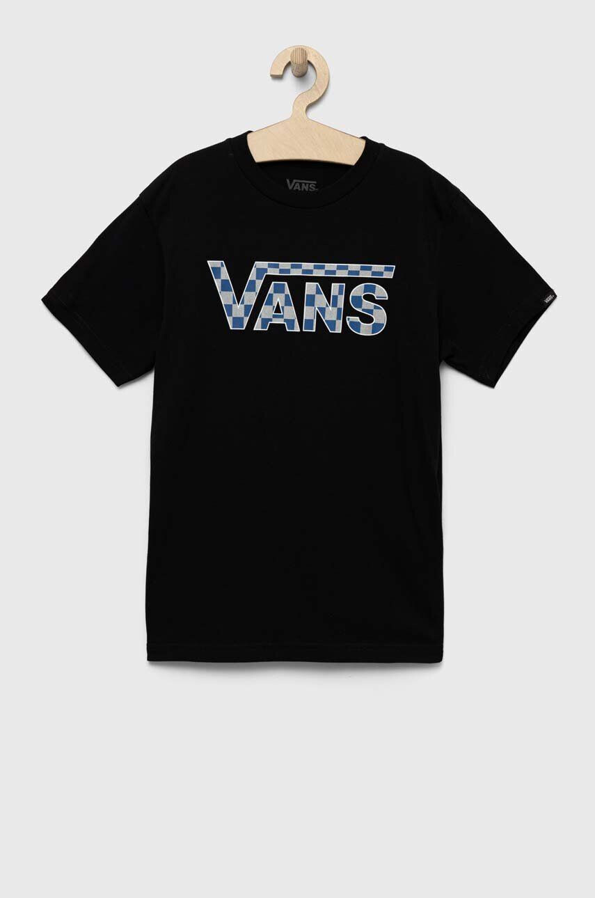 Vans tricou de bumbac pentru copii BY CLASSIC LOGO Black/True Blue culoarea negru cu imprimeu - Pled.ro