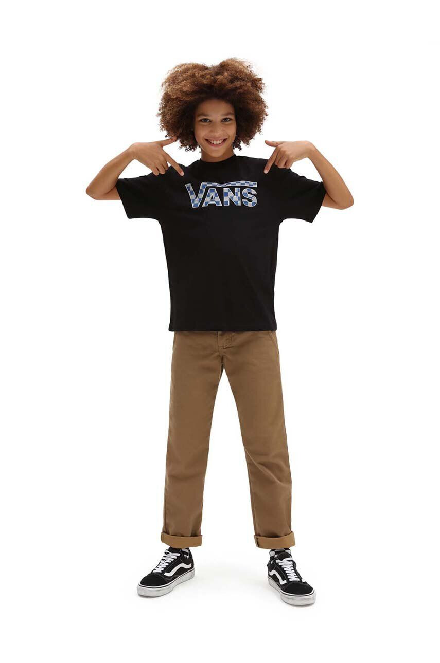 Vans tricou de bumbac pentru copii BY CLASSIC LOGO Black/True Blue culoarea negru cu imprimeu - Pled.ro