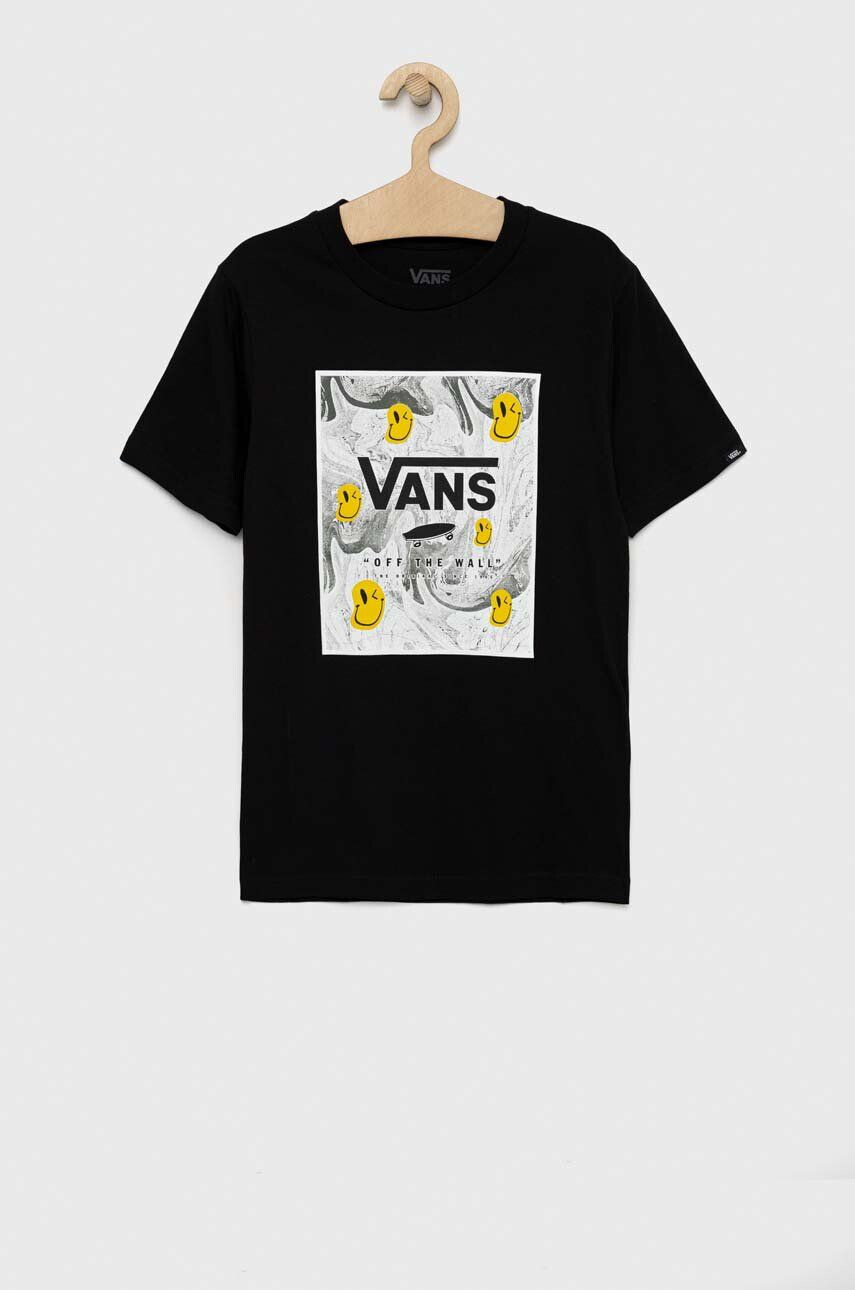 Vans tricou de bumbac pentru copii BY PRINT BOX BOYS Black/Charcoal - Pled.ro